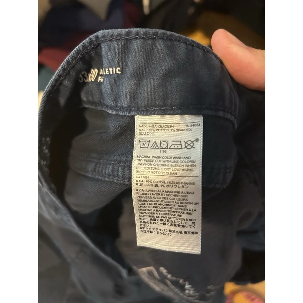 Banana Republic Travel Jean Athletic Fit Navy Blue Men's 33x27 Stretch‎ Preppy
